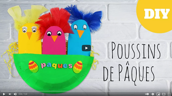 Capture d'écran du Diy Poussins de Pâques sur Youtube