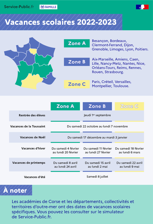 Calendrier Droit De Visite 2023 Calendrier Scolaire 2022-2023 - Monenfant.fr